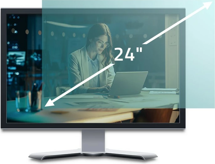 Filtër dritës blu Qoltec 51076 për monitor 24", 16:9, transparent, matte