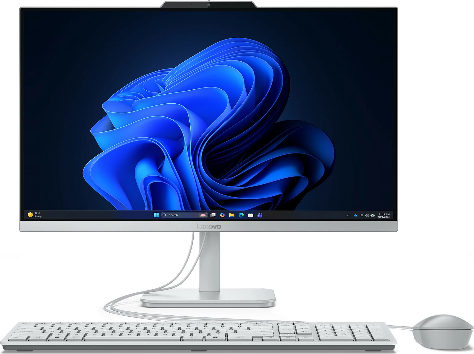 Kompjuter AIO Lenovo IdeaCentre A105 24, Ryzen 5, 8GB RAM, 512GB SSD, 23.8" FHD, Windows 11 Home, Cloud Grey