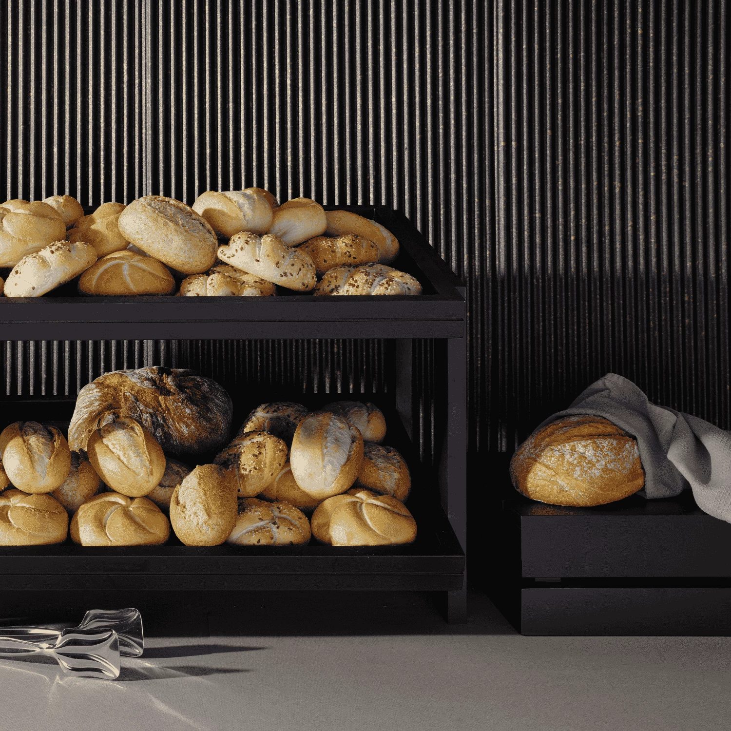 Tabaka shërbimi Fine Dine Madeira Black GN 1/1 530x325x40 mm, e zezë