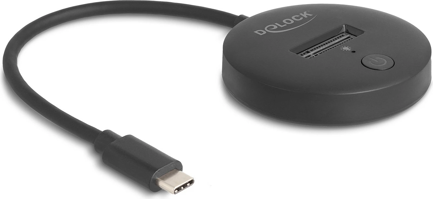 Docking station DeLOCK për SSD M.2 NVMe/SATA, USB-C 10Gbps, e zezë