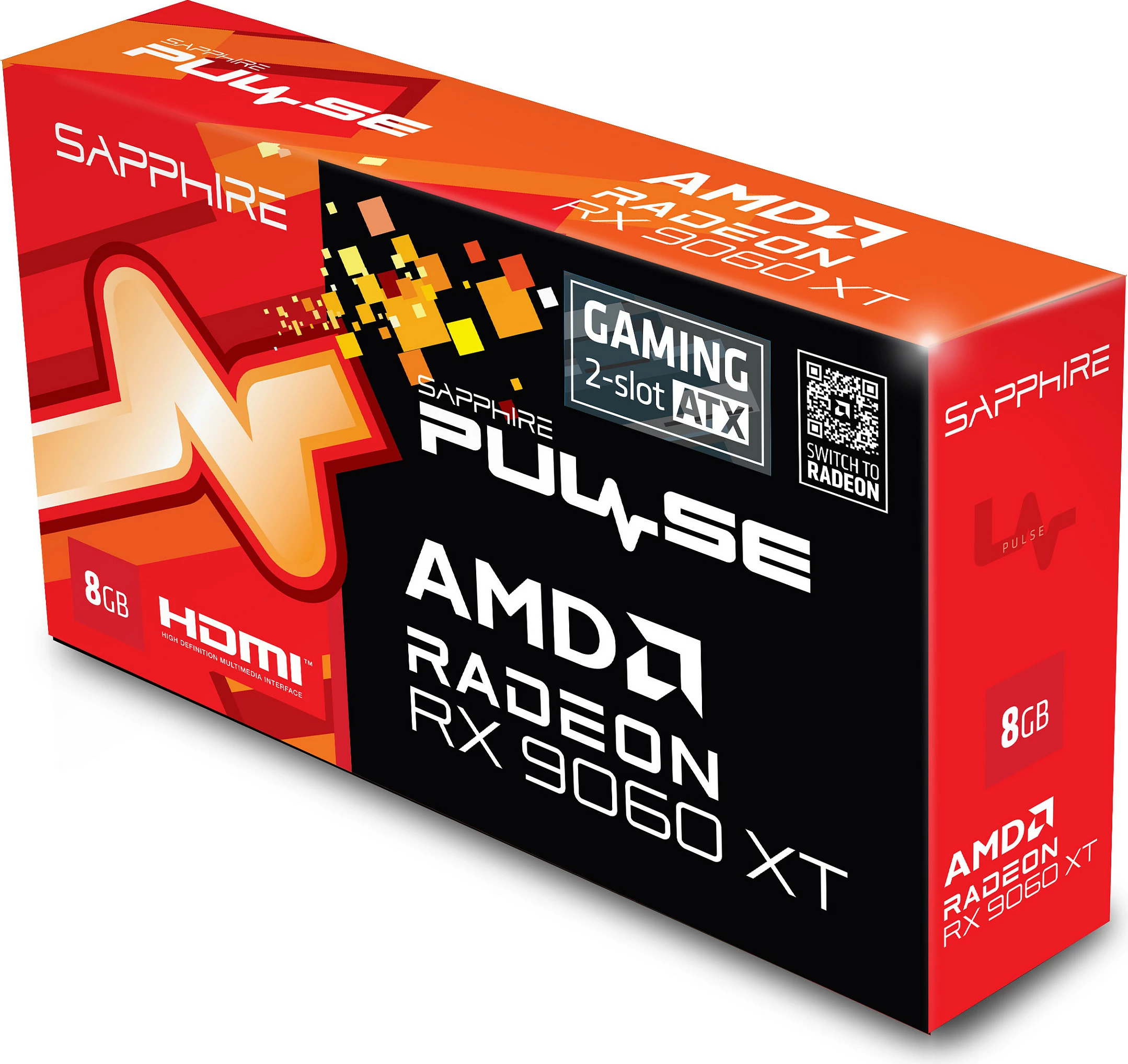 Kartelë grafike Sapphire Pulse Radeon RX 9060 XT 8GB GDDR6, PCIe 5.0, Gri/Bardhë