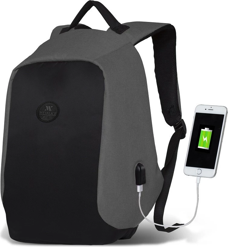 Çantë shpine për laptop, ngjyrë gri, Zoozie Bags, 2754