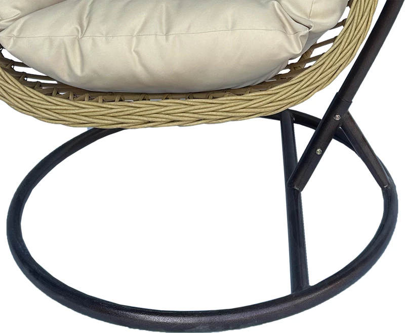 Varur folja me bazë metali kafe - pe rattan ngjyrë bezhë 120x105x195cm