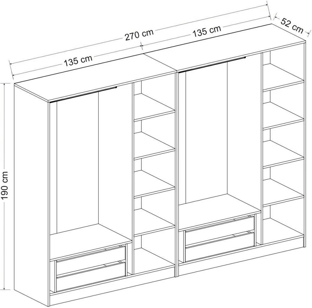 Dollap Skye Decor, i bardhë, 2442