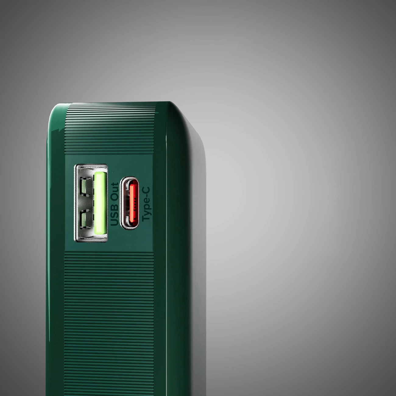 Powerbank SBS 10000 mAh 20W me kabllo USB-C të integruar dhe ekran digjital, e gjelbër