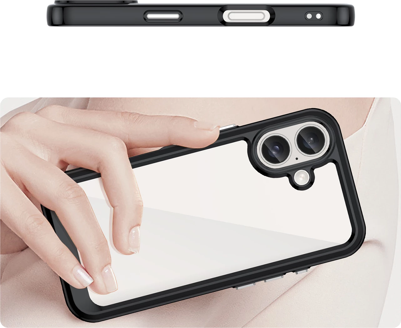 Mbështjellës Hurtel Outer Space Case për iPhone 16, i zi