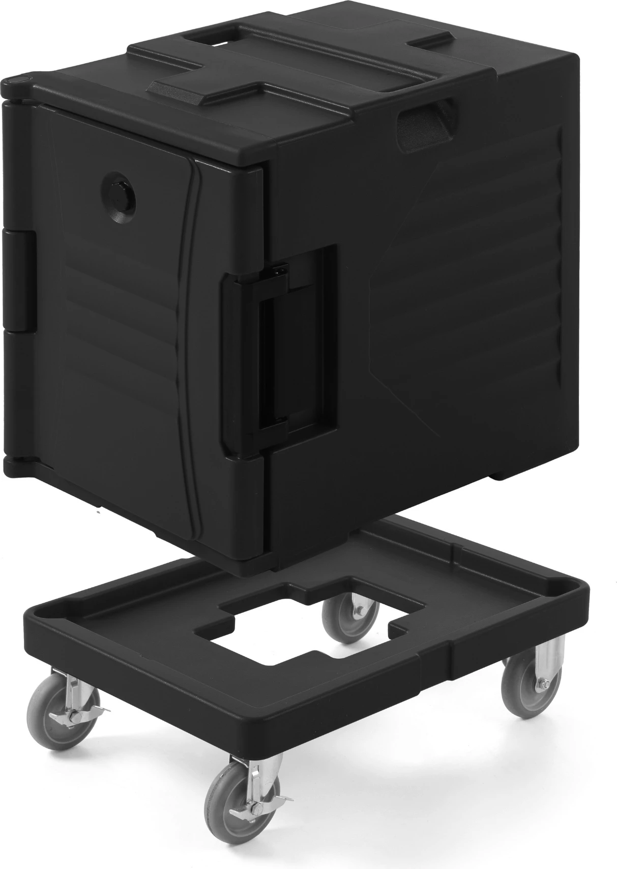 Karrocë për kuti izoluese, Amerbox, 530x710x230mm, e zezë