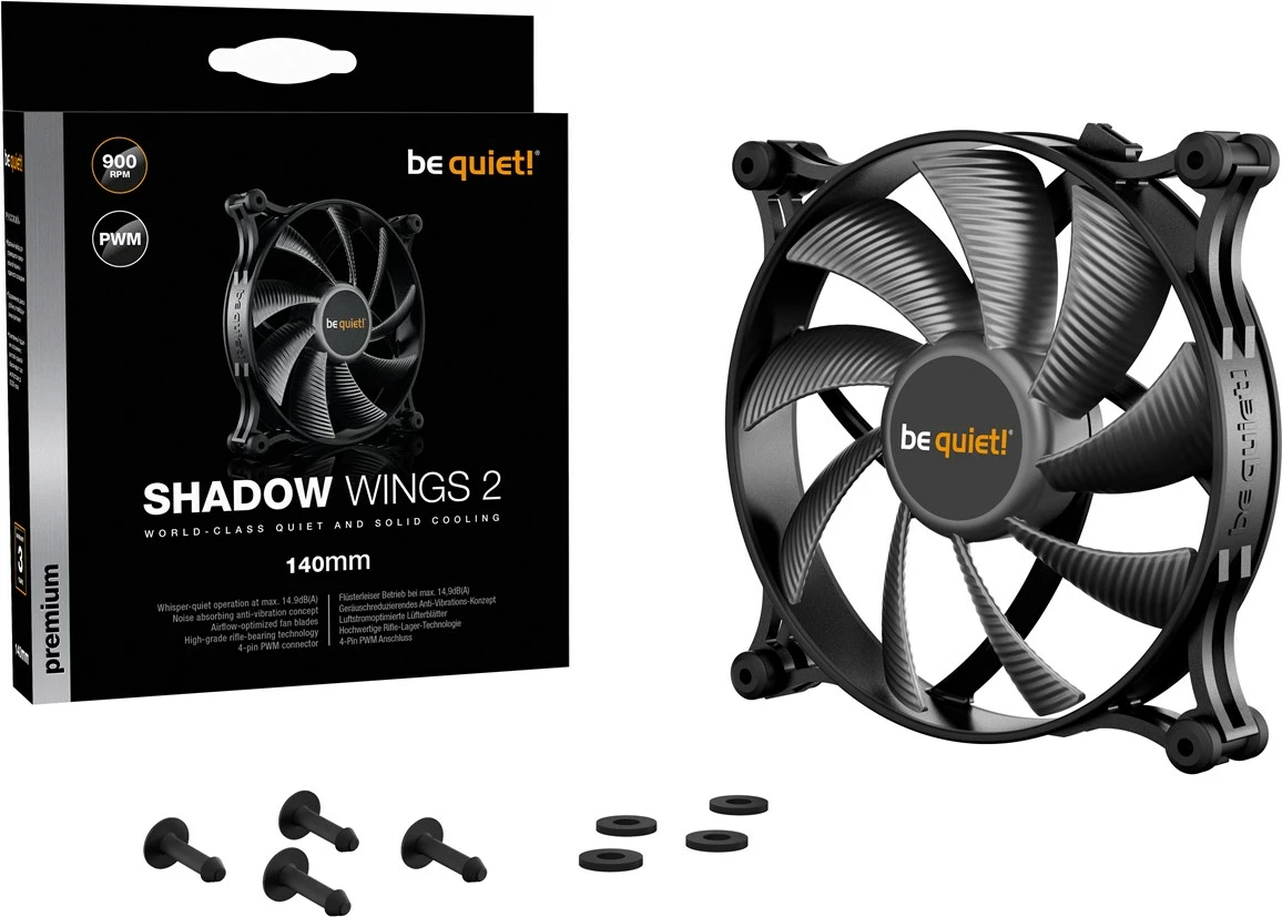 Ventilator kase BE QUIET! Shadow Wings 2, 140mm PWM, i zi