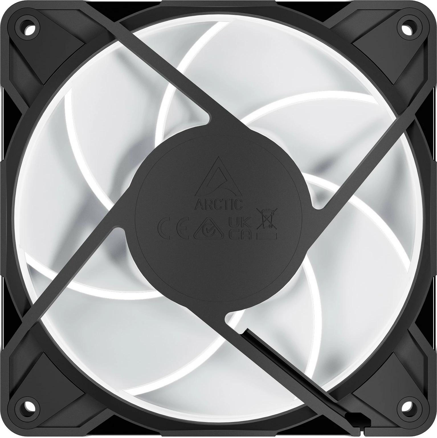 Ventilator kase ARCTIC P12 Pro A-RGB, 120mm, PWM, LED shumëngjyrësh, zi/bardhë