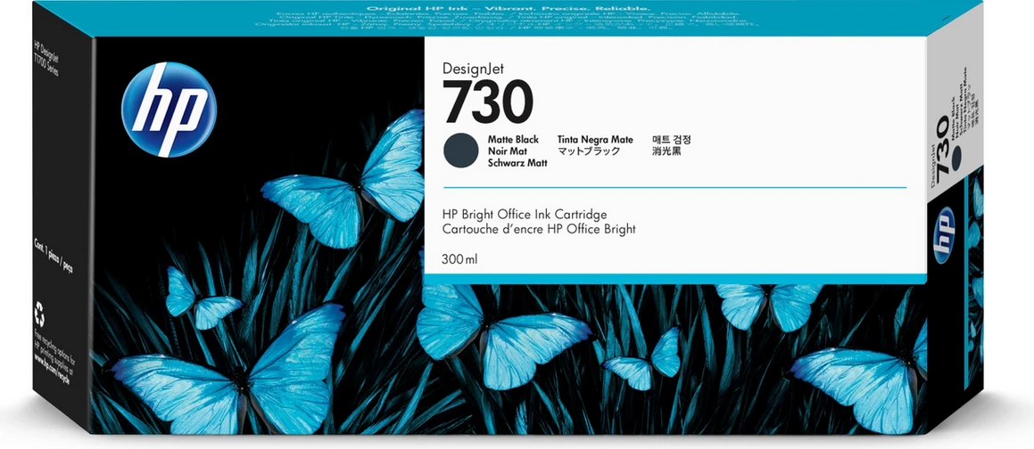 Kartrixh boje, HP, 730XL P2V71A, 300 ml XL, e zezë mat