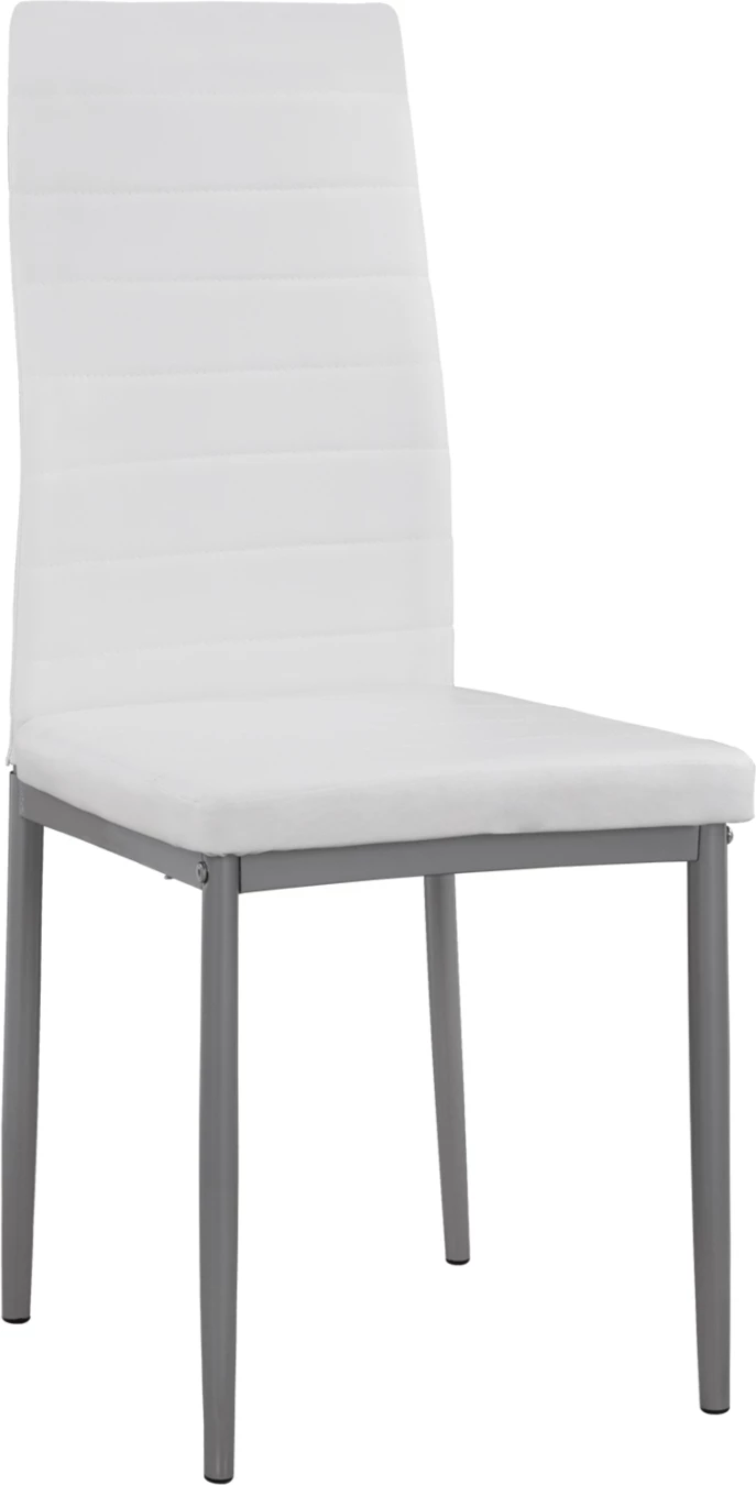 Karrige metalike Lady FH0037.11, kornizë metalike e bardhë PU K/D, 40x48x95 cm, set prej 4 copash