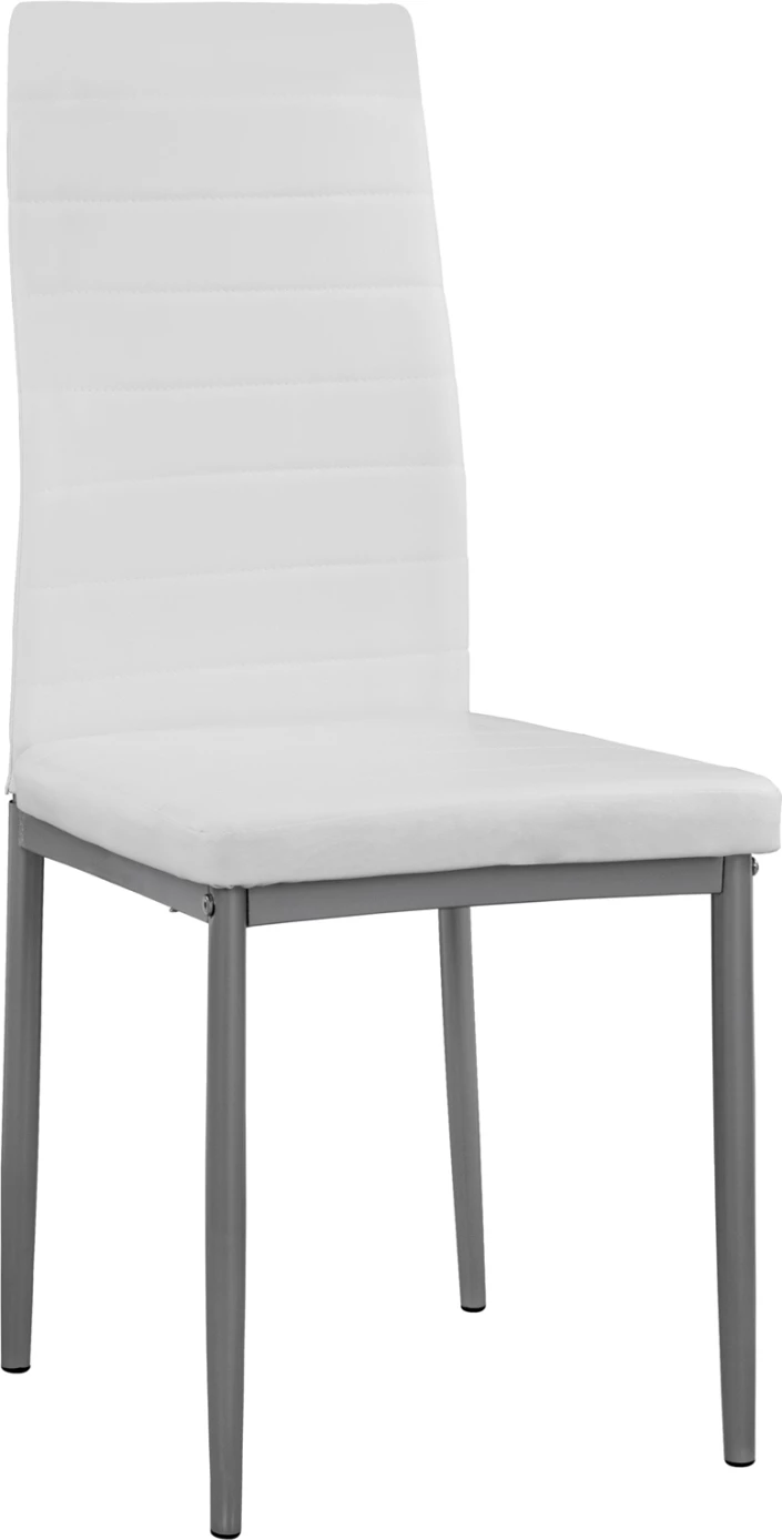 Karrige metalike Lady FH0037.11, kornizë metalike e bardhë PU K/D, 40x48x95 cm, set prej 4 copash