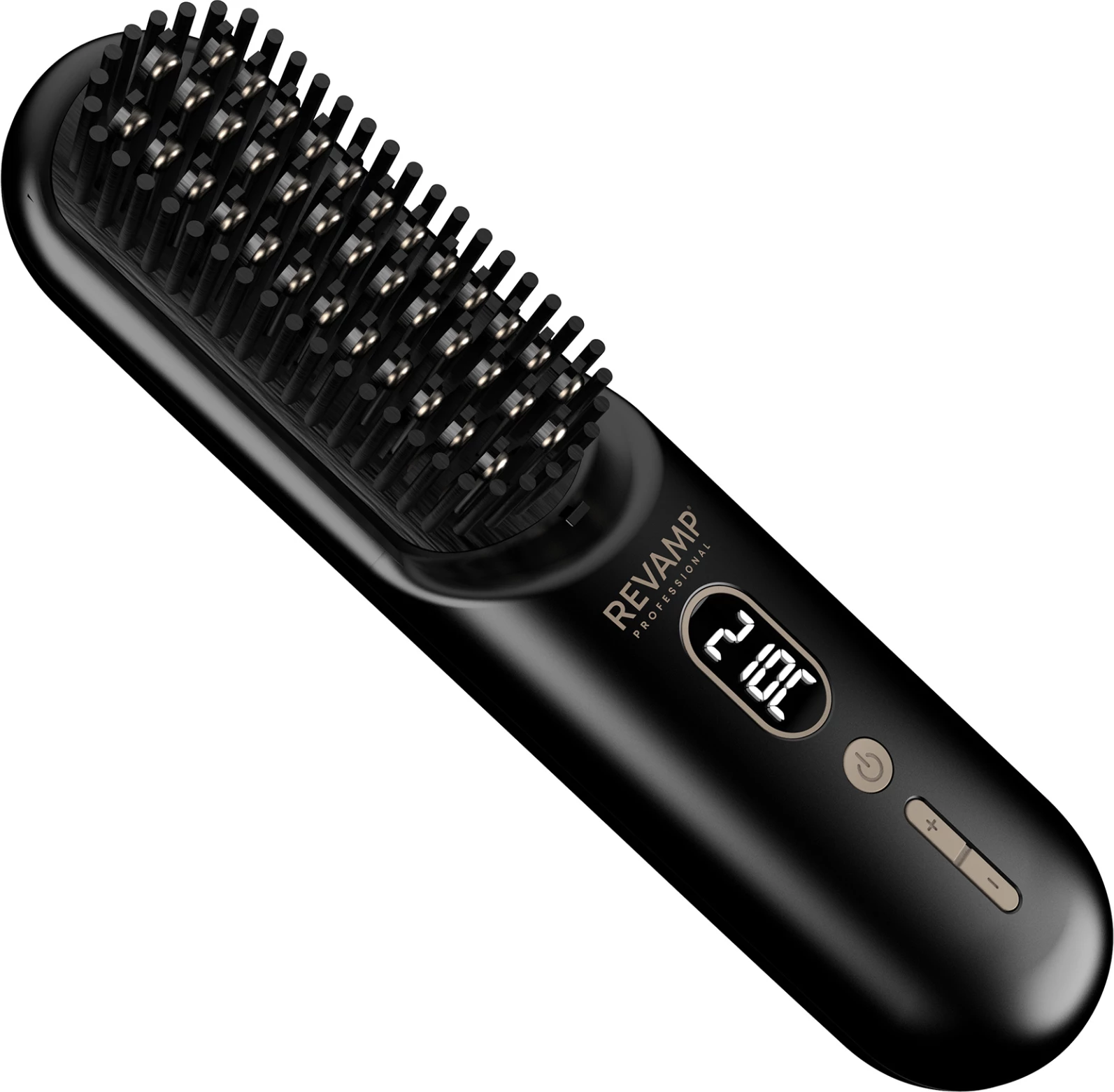Brushë e nxehtë pa kabllo Revamp Straight & Go BR-1950, jonike, 120–210°C, LCD, e zezë, me çantë udhëtimi + kabllo USB-C