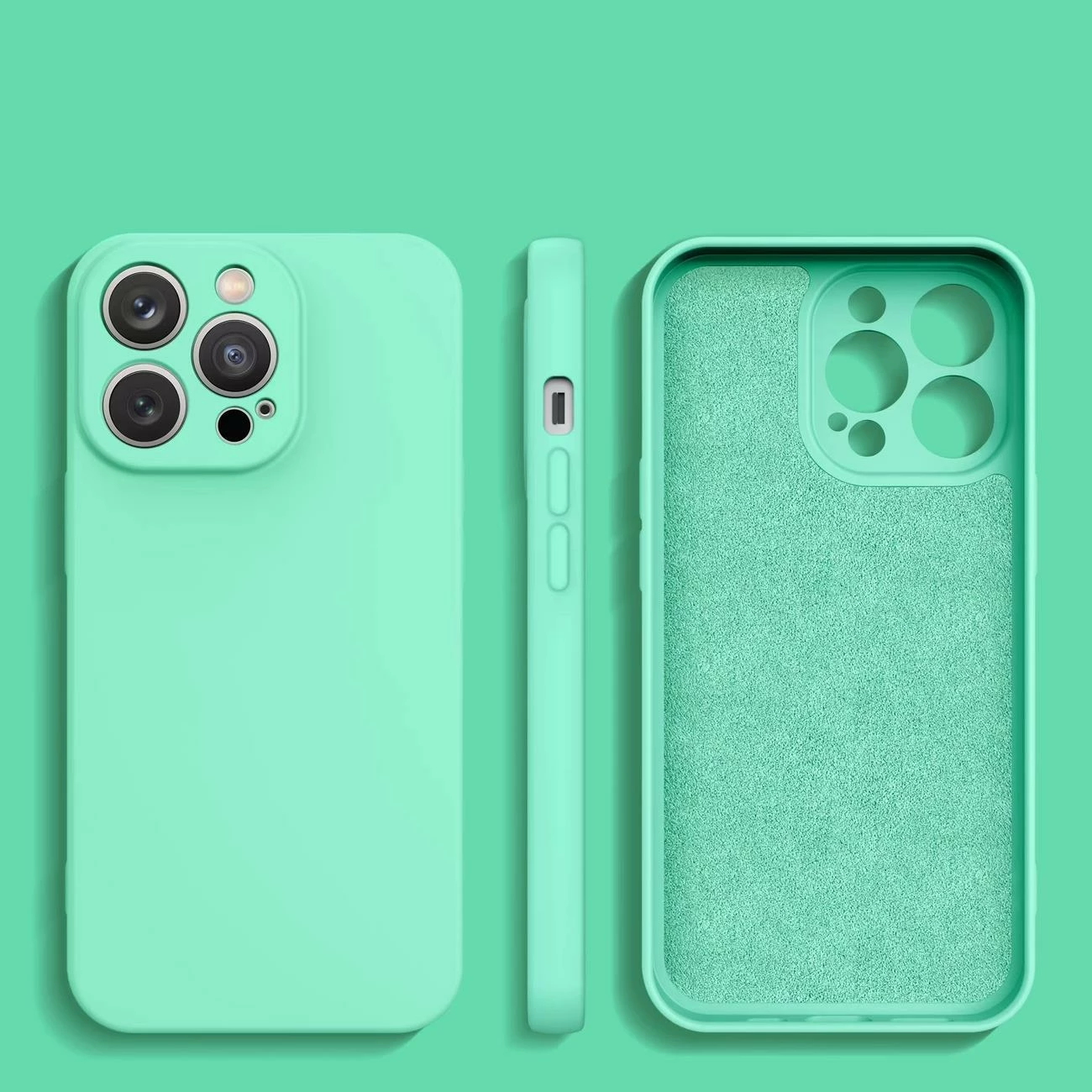 Mbështjellës silikoni Hurtel për iPhone 13 Pro Max, mint green