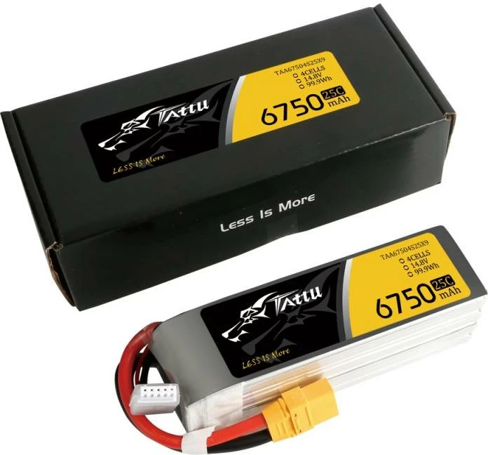 Bateri LiPo Tattu 6750mAh 14.8V 25C 4S1P me XT90