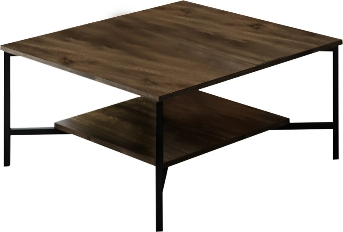 Set mobiljesh për dhomë dite Hanah Home, Chrome Line, ngjyrë arre, e zezë