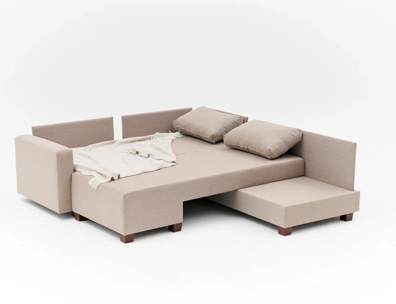 Kënd divan-krevat Atelier del Sofa, Aly, kënd i djathtë, bezhë