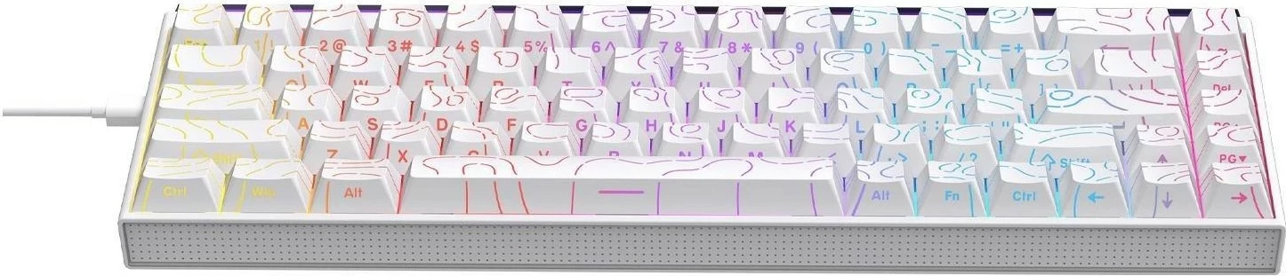 Tastierë mekanike Ajazz NK68, 65%, 68 taste, RGB, USB-C, Red Switch, e bardhë