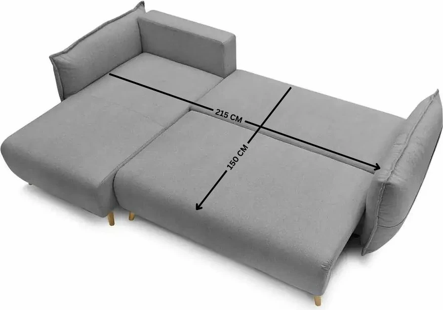 Kënd-sofë krevati Atelier del Sofa, gri, Puffy