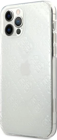 Mbështjellës Guess GUHCP12M3D4GTR për iPhone 12/12 Pro 6.1", transparent, 4G 3D Pattern Collection
