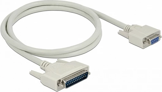 Kabllo serike DeLOCK D-Sub 25 mashkull në D-Sub 9 femër, 1 m, bezhë