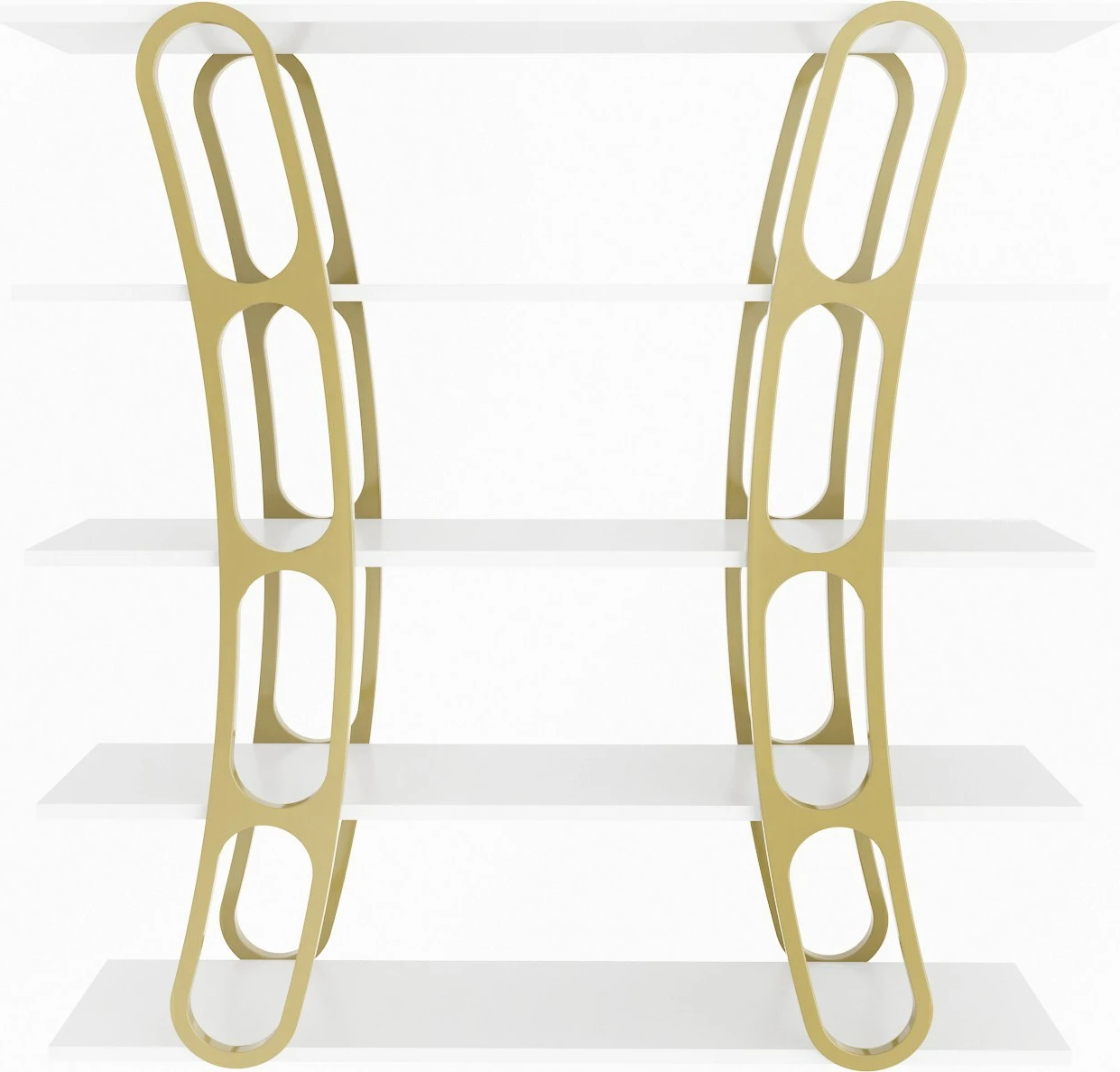 Raft librash Skye Decor, i bardhë, ari