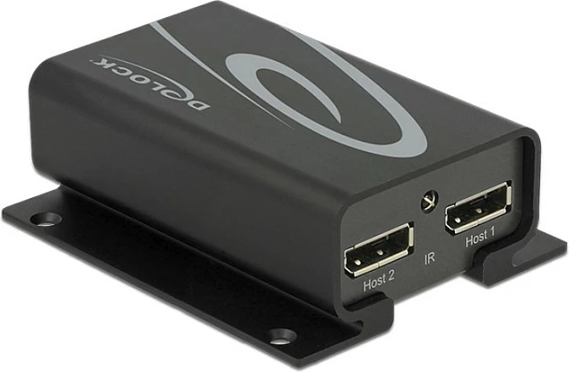 Switch DisplayPort DeLOCK 1.2, 2x DP IN në 1x DP OUT, 4K, me telekomandë, i zi