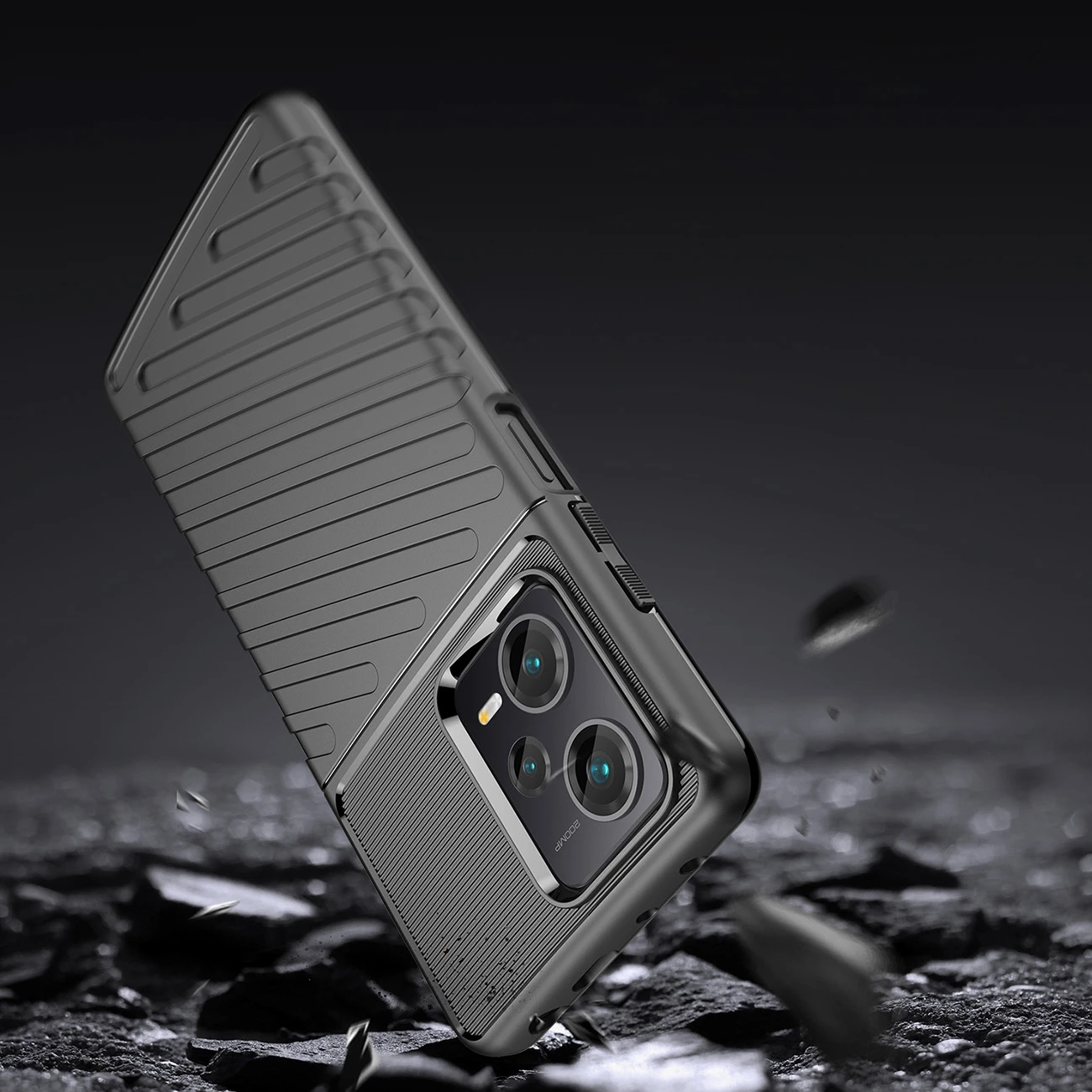 Mbështjellës Hurtel Thunder Case për Xiaomi Redmi Note 12 Pro+, TPU, i zi