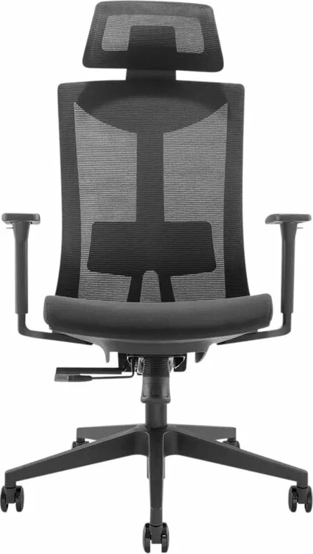 Karrige zyre UVI Focus UVIB001, ergonomike me rrjetë, me mbështetje koke, e zezë