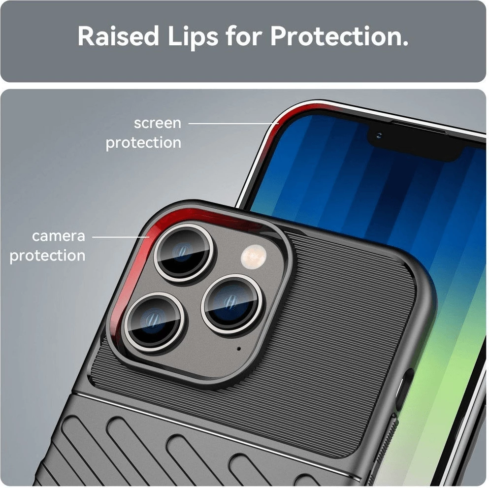 Mbështjellës ONASI Thunder Armor 17990 për iPhone 15 Pro Max, silikon, i zi