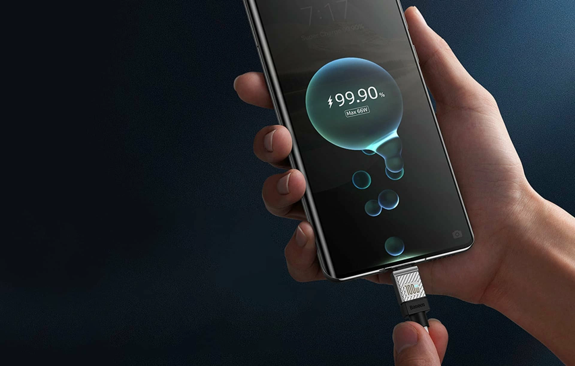 Kablë Baseus CAKW000702 USB-A në USB-C 2 m 100 W, e bardhë