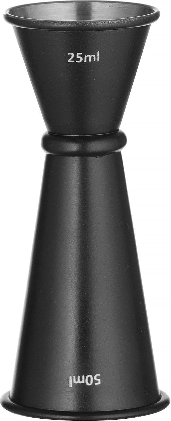 Jigger matës koktejesh, Bar Up, me unazë, 25/50 ml, inoks, i zi