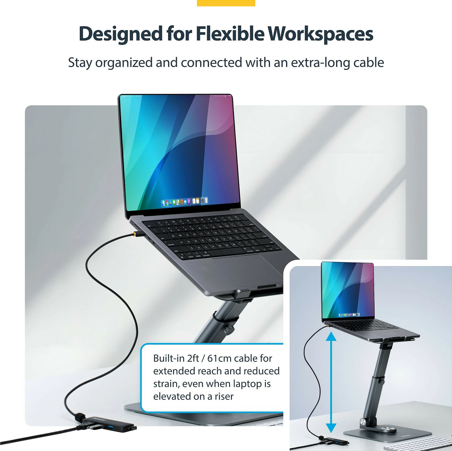 Hub USB-C StarTech 4-Port, 4x USB-A, 5Gbps, kabllo 61cm, i zi