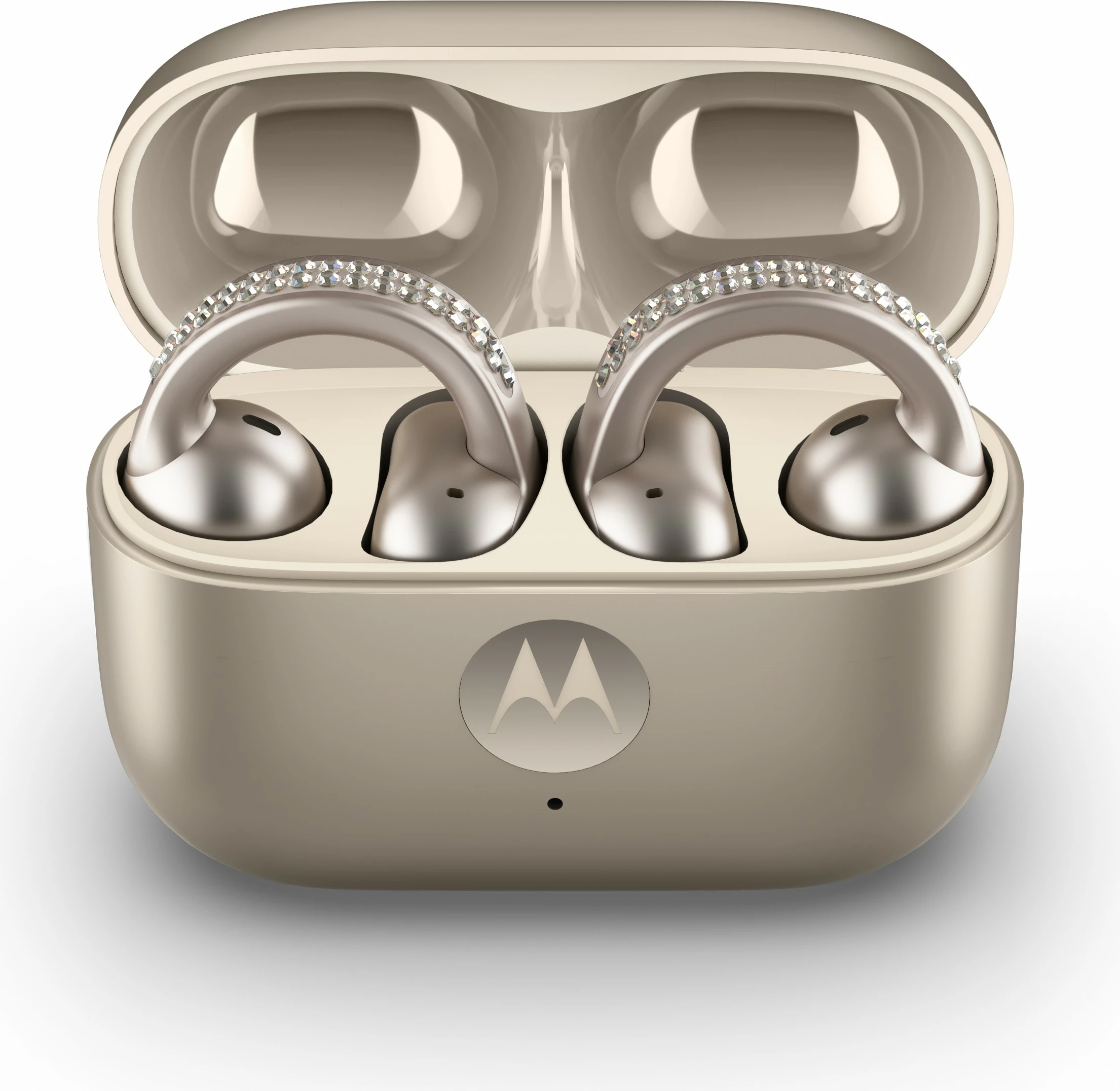 Kufje Motorola Moto Buds Loop by Swarovski, wireless, ANC, Dolby Atmos, beige