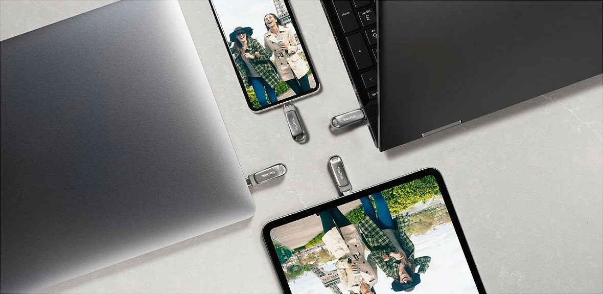 USB SanDisk Ultra Dual Drive Luxe, 512 GB, USB Type-A / USB Type-C, Inox