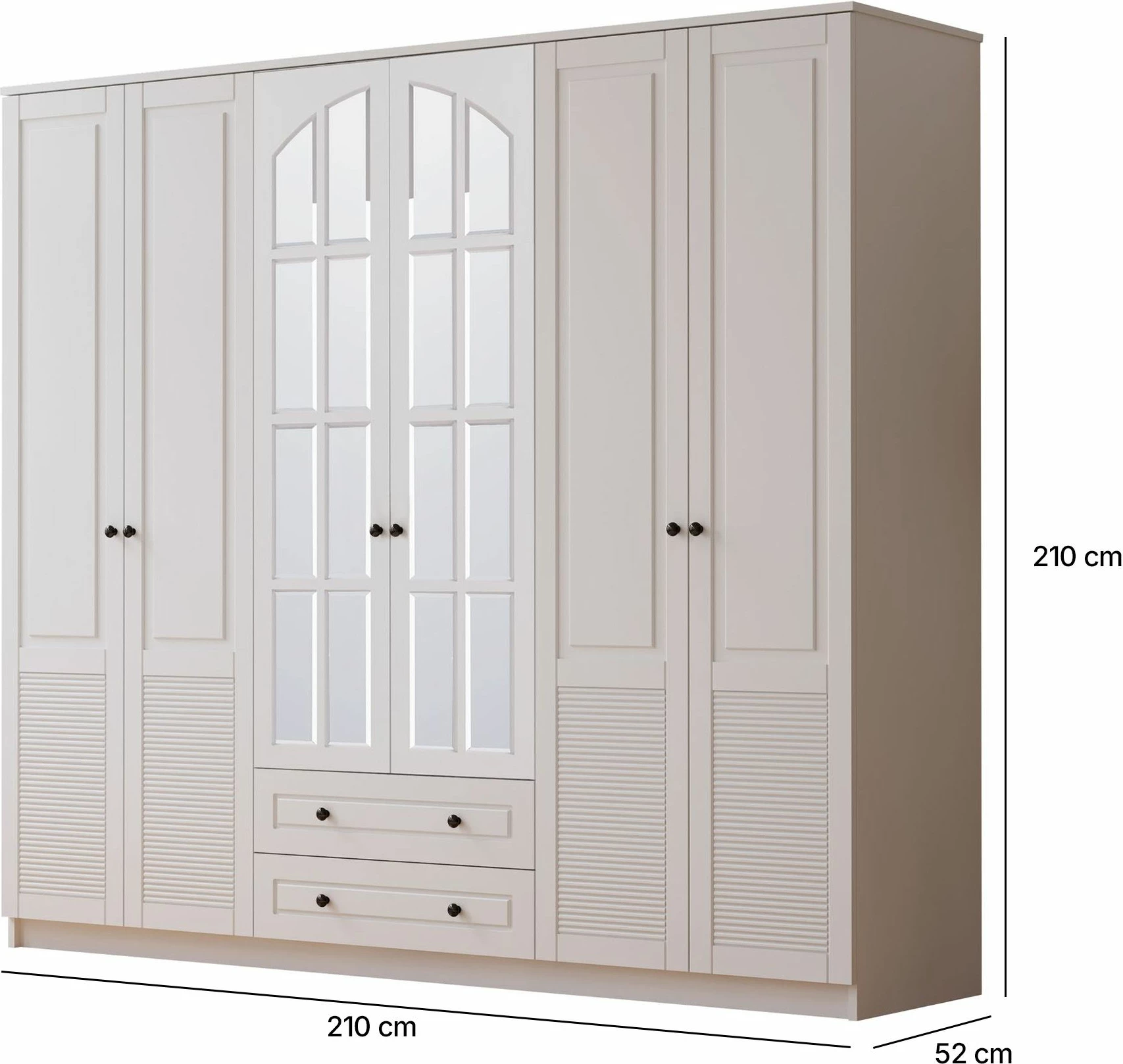 Dollap rrobash Skye Decor, ngjyrë e bardhë mat, RB-115