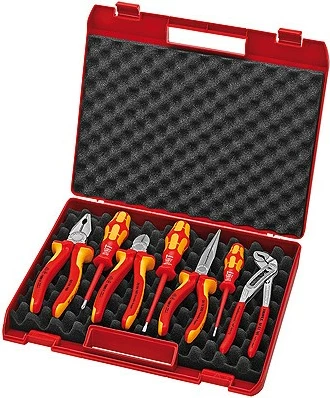 Kasë veglash Knipex 00 21 15, plastikë, me pincë dhe prerëse teli