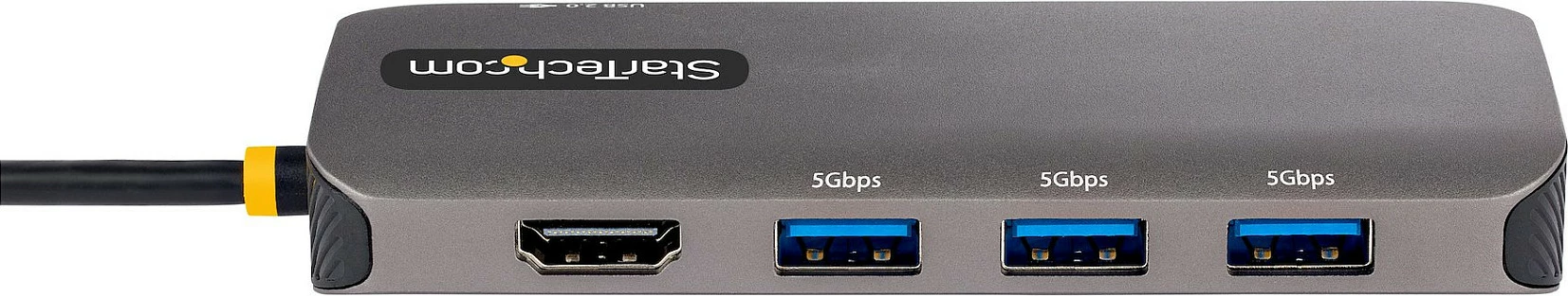 Adapter multiport USB-C StarTech 127B-USBC-MULTIPORT, HDMI 4K 60Hz, 3x USB-A 5Gbps, Gigabit Ethernet, PD 100W, kabllo 30cm, gri