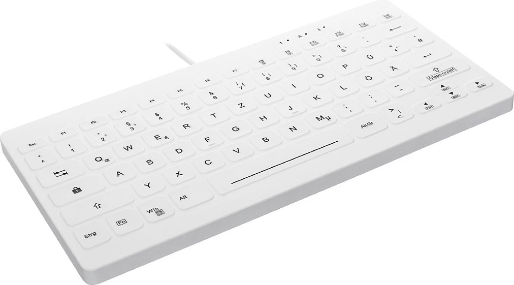 Tastierë Cherry AKTIVE KEY Hygiene Mini Ultraflat, stil notebook, e bardhë
