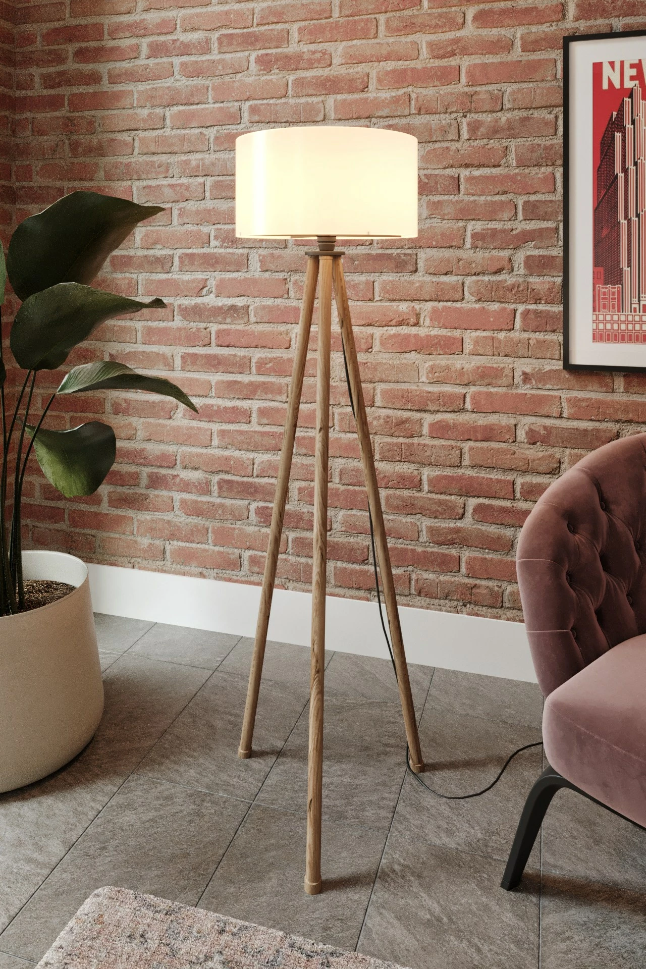 Llambë dyshemeje Opviq, KS-11104, krem dhe kafe