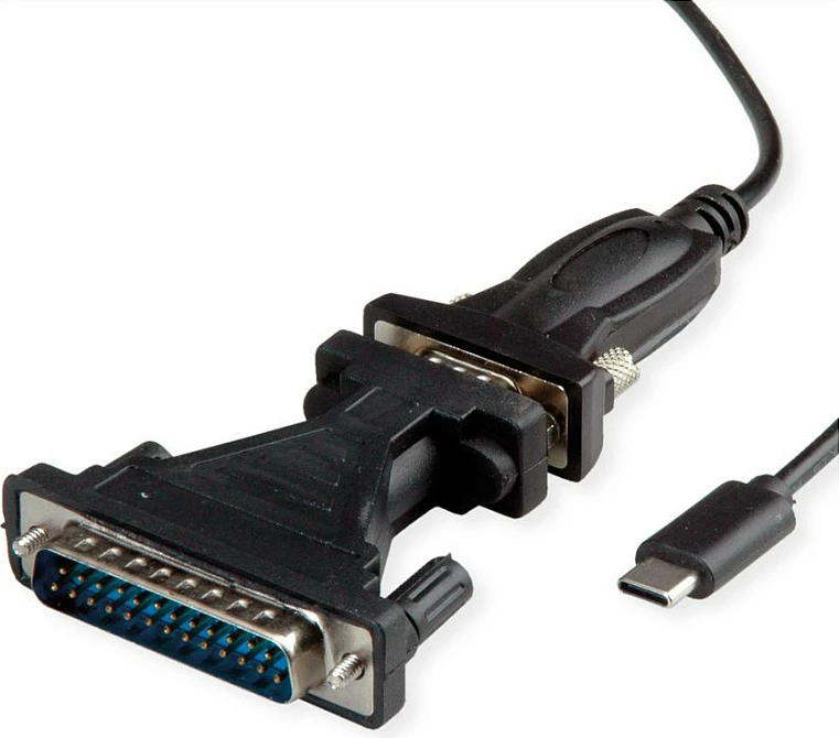 Kabllo konvertuese VALUE USB-C në RS232 (DB9), 1.8 m, e zezë