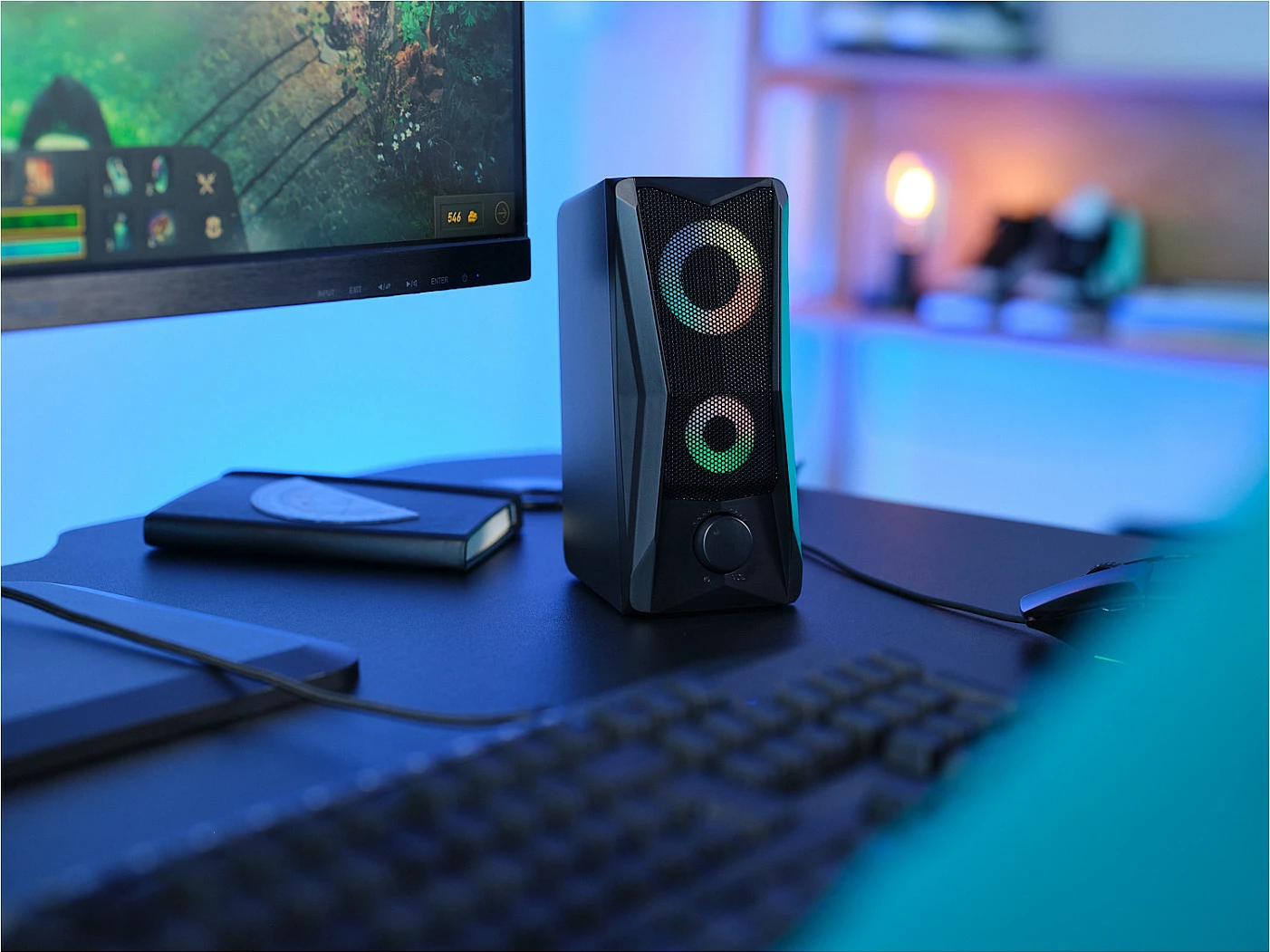 Altoparlantë Trust GXT606B Javv, 2.0, 12W RMS, AUX 3.5mm, USB, LED, i zi