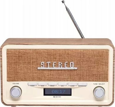 Radio retro Denver DAB-18LW DAB+/FM, Bluetooth, AUX, alarm, 10 memorje, kafe