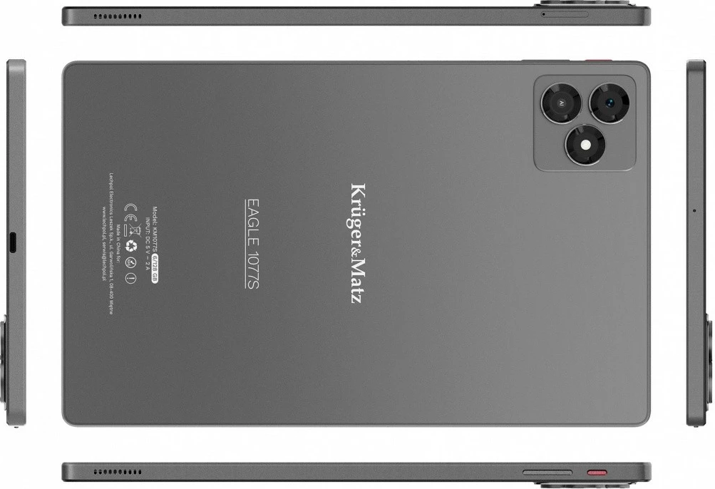Tablet, Kruger & Matz EAGLE 1077S (KM1077S), 10.1" IPS, 6GB/128GB, LTE, Android 15, grafit