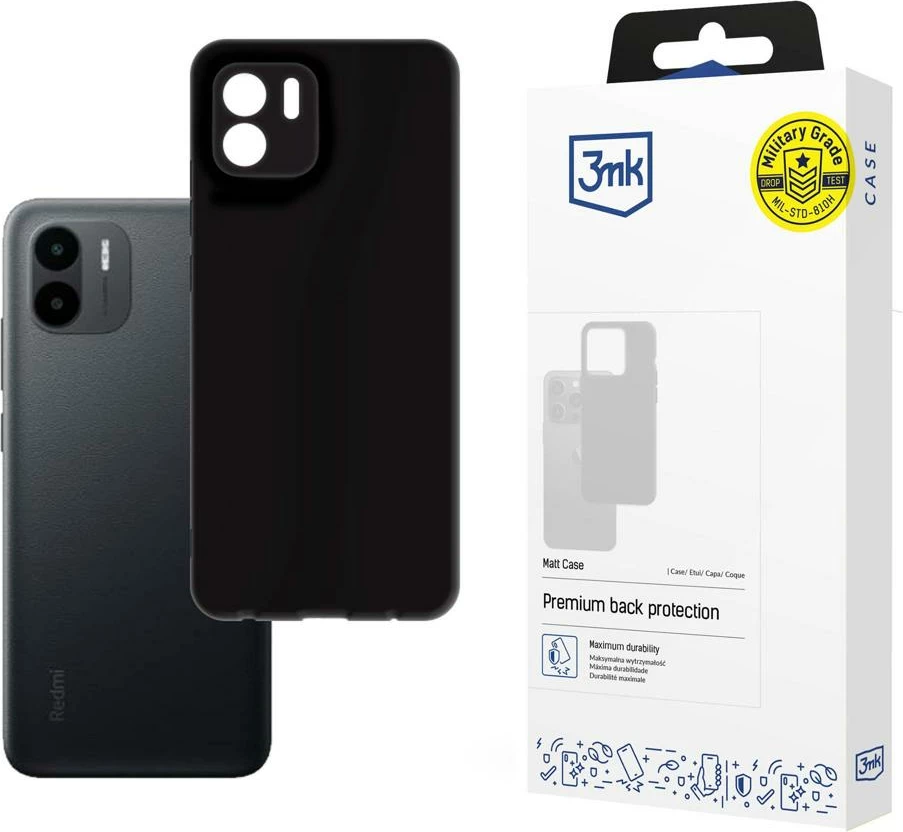 Mbështjellës 3mk Matt Case për Xiaomi Redmi A1 / Redmi A1+, i zi