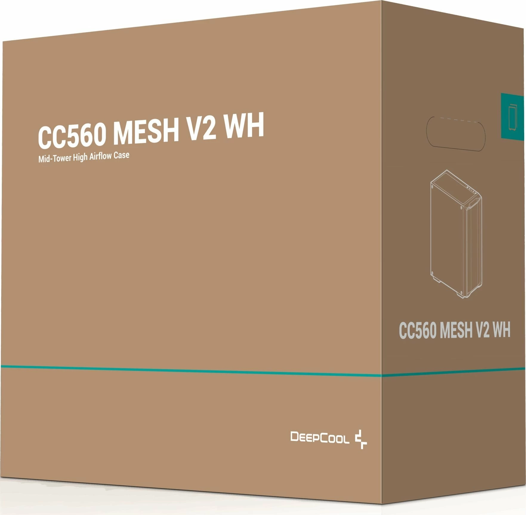 Kasë Deepcool CC560 Mesh V2 ARGB (R-CC560-WHAMA4-G-2), Midi Tower ATX, e bardhë