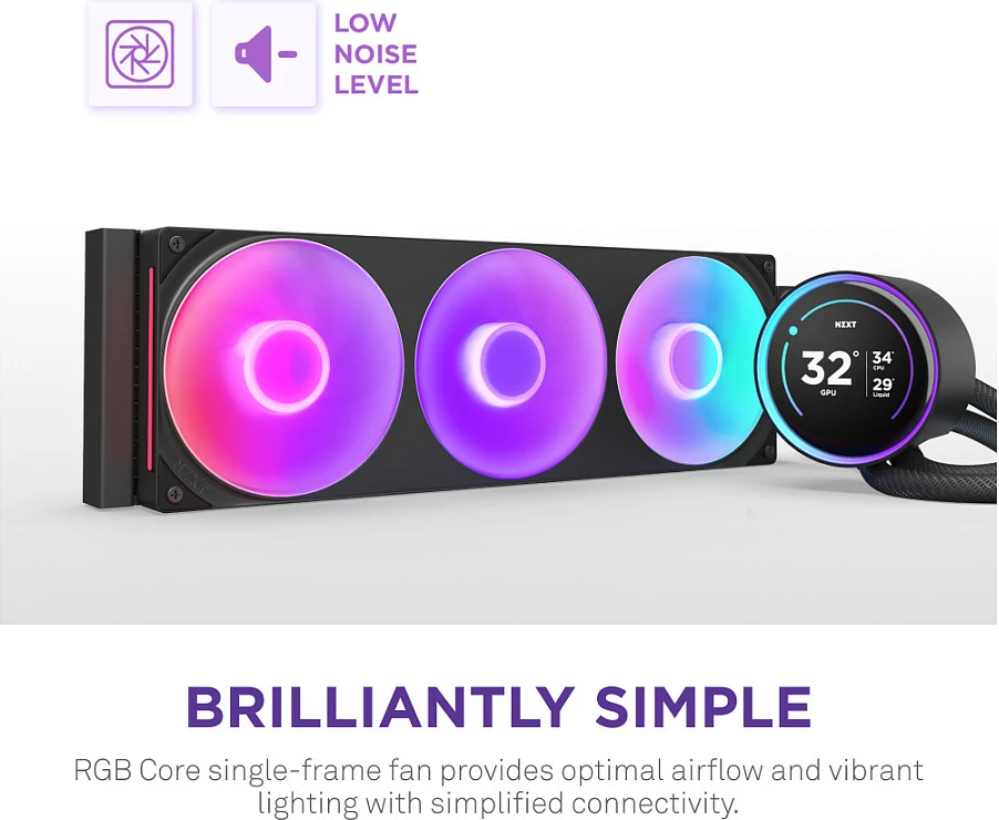 Ftohës uji AIO për CPU NZXT Kraken Elite V2 420 RGB RL-KR42E-B2, 3x140mm, ekran IPS, i zi