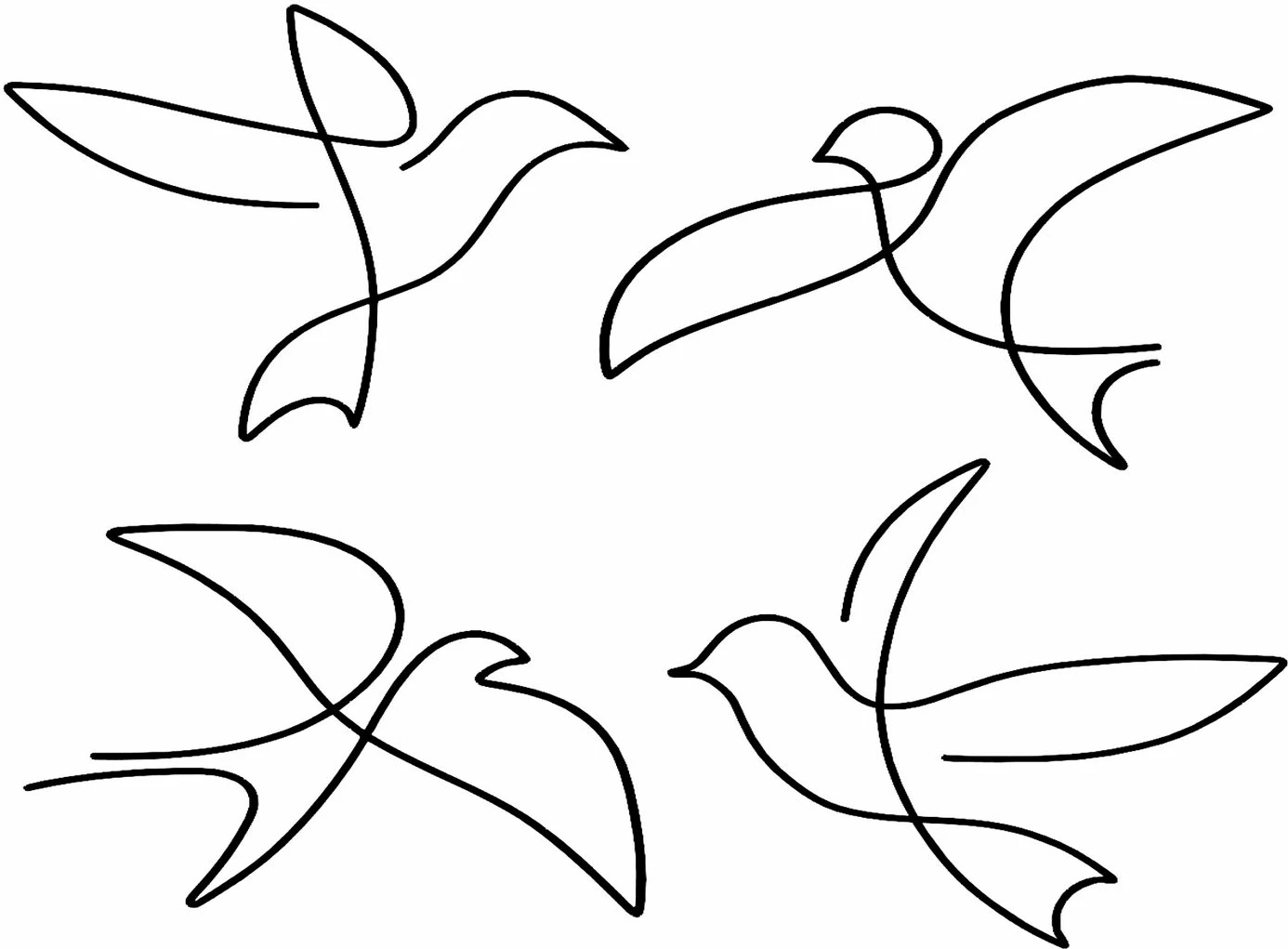 Aksesor dekorativ metalik për mur, zogj, Wallity (4 copë)