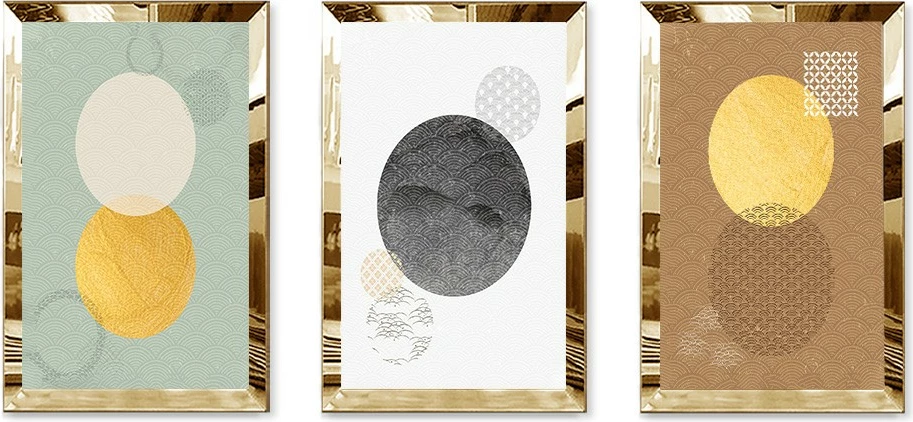 Pikturë dekorative MDF-Plexiglass (3 copë), Wallity, Huhu397, 40x60