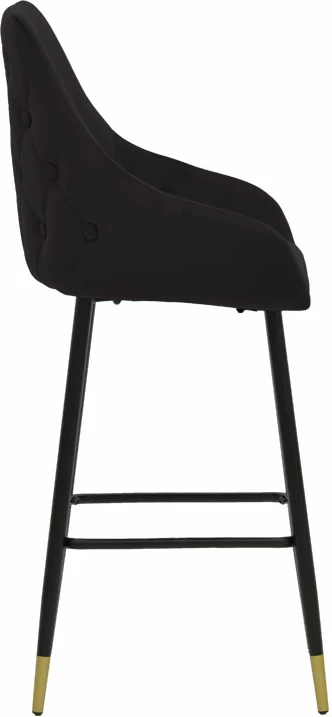 Karrige për bar Lithe këmbë metali ngjyrë ari-velur e zezë 47x44x98cm